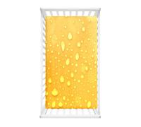 Morbuy Crib Sheets, Water Droplets Print Cot Bed Sheets, Soft Breathable Microfiber Moses Basket Sheets, Cot Sheets for Boy and Girl, Durable Easy Care Crib Sheets (Yellow,95x65cm)