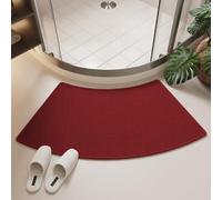 Morbuy Curved Bath Mat for Quadrant Shower (Red,60x120cm)
