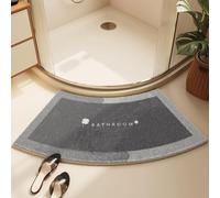 Morbuy Curved Shower Mat Microfibre Bath Rug (Gray cat,45x70cm)
