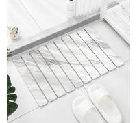 Morbuy Diatomite Stone Bath Mat Foldable, Marble Stone Bath Mat Quick Dry Large Small, Bathroom Mats Non Slip Washable Super Absorbent Drying Bathmat for Bathroom, Tub (Gray,40x60cm)