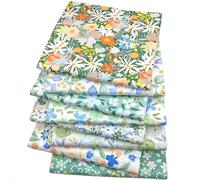 Morbuy DIY Fabric, 8 PC Fat Quarters, Green Spring Series Cotton Material for Sewing, Soft Precut Quilting Fabric for Sewing, Patchwork, Tablecloth, DIY Crafts, Scrapbooking (Green,50x50cm)