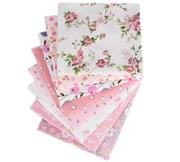 Morbuy DIY Fabric, 8 PC Fat Quarters, Pink Pattern Cotton Material for Sewing, Soft Precut Quilting Fabric for Sewing, Patchwork, Tablecloth, DIY Crafts, Scrapbooking (Pink,20x25cm)