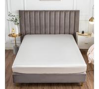 Morbuy Double Fitted Sheet Satin Silk Bed Sheets, White Fitted Sheets Deep Pocket 30 cm, Easy Care Ultra Soft Silky Fitted Bedsheets Good for Skin & Hair