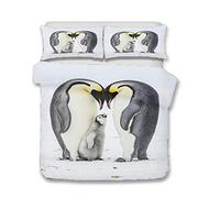 Morbuy Duvet Cover Set for Single Double King Size Bed, 3D Penguin Printed Microfiber Bedding Sets Duvet Set with Pillowcases and Quilt case (King-220x230cm,Emperor penguins)