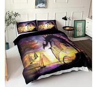 Morbuy Duvet Cover Set for Single Double Super King Size Bed, 3D Fantasy Dragon Printed Microfiber Bedding Sets Duvet Set with Pillowcases and Quilt case (Yellow Myth,Single-135x200cm)
