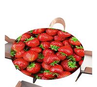 Morbuy Elastic Edged Round Tablecloth, 3D Fruit Fruitage Print Table Cloths Waterproof Wipeable Stain Resistant Dust-Proof Table Cover for Circular Table (Strawberry,Diameter 200cm)