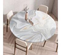 Morbuy Elastic Fitted Colorful Round Tablecloth, Table Cloths Stain Resistant Stretch Table Protector Cover for Home Coffee Restaurant Dining Picnic (Gray,110cm)
