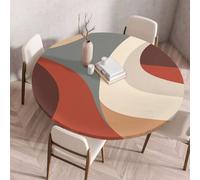 Morbuy Elastic Fitted Colorful Round Tablecloth, Table Cloths Stain Resistant Stretch Table Protector Cover for Home Coffee Restaurant Dining Picnic (Red,90cm)