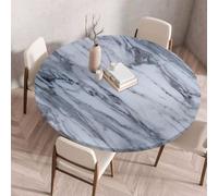 Morbuy Elastic Fitted Round Tablecloth, Table Cloths Stain Resistant Stretch Table Protector Cover for Home Coffee Restaurant Dining Picnic -Watercolor (Dark Gray,150cm)