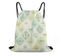 Morbuy Elegant Bow Pattern Waterproof Drawstring Bags (Green) | Running Gym Bag for Women Men, Lightweight Backpacks, Swimming Bag for Sports, School, Travel, Beach Storage Organization