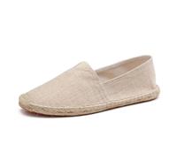 Morbuy Espadrilles Man Flat Closed Toe Size 5-10, Slip-on Canvas Round Toe Espadrilles Man's Casual Comfort Breathable Ladies Flats Shoes - Easy to Wear All Day (10,9015 Khaki)