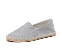 Morbuy Espadrilles Man Flat Closed Toe Size 5-10, Slip-on Canvas Round Toe Espadrilles Man's Casual Comfort Breathable Ladies Flats Shoes - Easy to Wear All Day (8.5,9015 Gray)