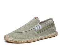 Morbuy Espadrilles Man Flat Closed Toe Size 6.5-10, Slip-on Canvas Round Toe Espadrilles Man's Casual Comfort Breathable Ladies Flats Shoes - Easy to Wear All Day (9.5,Gray)