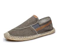 Morbuy Espadrilles Man Flat Closed Toe Size 6.5-10, Slip-on Canvas Round Toe Espadrilles Man's Casual Comfort Breathable Ladies Flats Shoes - Easy to Wear All Day (9.5,Brown)