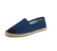Morbuy Espadrilles Women Flat Closed Toe Size 5-10, Slip-on Canvas Round Toe Espadrilles Women's Casual Comfort Breathable Ladies Flats Shoes Two Color - Easy to Wear All Day (Blue,5)