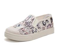 Morbuy Espadrilles Women Flat Closed Toe, Slip-on Round Toe Espadrilles Women's Casual Comfort Breathable Ladies Flats Shoes, Easy to Wear All Day 35-40 EU (Blue Graffiti,6.5)