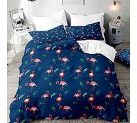 Morbuy Flamingo Duvet Cover Set for Single Double Super King Size Bed, 3D Printed Microfiber Bedding Sets Duvet Set with Pillowcases and Quilt case (Blue Flamingo,Super King-220x260cm)