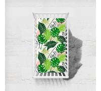 Morbuy Floral Print Next to Me Crib Sheets, Soft Microfiber Moses Basket Sheets, Breathable Cot Bed Sheets, Travel Cot Sheets for Boy and Girl, Easy Care Crib Sheets (Green Leaves,95x65cm)
