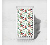 Morbuy Floral Print Next to Me Crib Sheets, Soft Microfiber Moses Basket Sheets, Breathable Cot Bed Sheets, Travel Cot Sheets for Boy and Girl, Easy Care Crib Sheets (Flowers,95x65cm)
