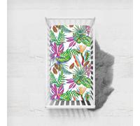 Morbuy Floral Print Next to Me Crib Sheets, Soft Microfiber Moses Basket Sheets, Breathable Cot Bed Sheets, Travel Cot Sheets for Boy and Girl, Easy Care Crib Sheets (Jungle,95x65cm)