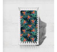 Morbuy Floral Print Next to Me Crib Sheets, Soft Microfiber Moses Basket Sheets, Breathable Cot Bed Sheets, Travel Cot Sheets for Boy and Girl, Easy Care Crib Sheets (Strelitzia,95x65cm)
