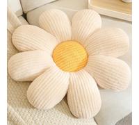 Morbuy Flower Pillow Cute Daisy Petals Cushion, Soft Fluffy Plush Floor Seating Cushion, Sofa Chair Car Seat Pad Aesthetic Throw Pillow Girls Bedroom Living Room Decor (White,60cm/23.6inch)