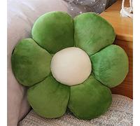 Morbuy Flower Shaped Plush Pillow Cushion Chair Seat Pad, Fluffy Soft Cute Flowers Cushion Floor Tatami Seating Pillow, Bedroom Sofa Reading Corner Decor (30cm/11.8inch,Crystal Velvet Dark Green)