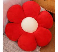 Morbuy Flower Shaped Plush Pillow Cushion Chair Seat Pad, Fluffy Soft Cute Flowers Cushion Floor Tatami Seating Pillow, Bedroom Sofa Reading Corner Decor (30cm/11.8inch,Crystal Velvet Red)