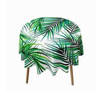 Morbuy Green Tropical Plants Nature Print Round Tablecloth for Circular Table, Waterproof Table Cloths Stain Resistant Wipeable Table Cover for Home Party Kitchen Dinning (Green plants,150cm)