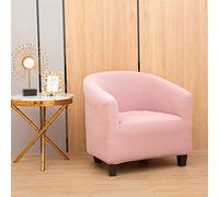 Morbuy High Stretch Tub Chair Slipcover 1 Pieces Soft Club Sofa Cover for Armchair,Dust Proof Removable Washable Furniture Protector Cover (pink)