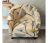 Morbuy High Stretch Tub Chair Slipcover 1 Pieces Soft Club Sofa Cover for Armchair,Dust Proof Removable Washable Furniture Protector Cover Couch Covers for Living Room Cafe (Golden Flower)