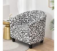 Morbuy High Stretch Tub Chair Slipcover 1 Pieces Soft Club Sofa Cover for Armchair,Dust Proof Removable Washable Furniture Protector Cover Couch Covers for Living Room Cafe (White leopard print)