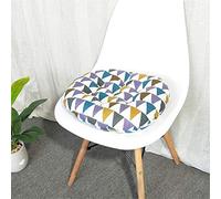 Morbuy Home Colourful Round Seat Pads, 100% Cotton Comfortable Garden Kitchen Dining Chair Cushion Tie On Many Colours for Cushions Indoor Outdoor Décor (40*40,Color triangle)