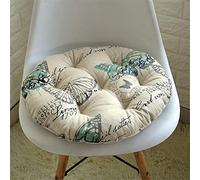 Morbuy Home Colourful Round Seat Pads, 100% Cotton Comfortable Garden Kitchen Dining Chair Cushion Tie On Many Colours for Cushions Indoor Outdoor Décor (48cm,butterfly)