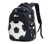 Morbuy Kids Football School Bag for Teenage Girls Boys Causal Travel Children's Backpack Laptop Backpack, Lightweight Rucksack Water Resistant Oxford Cloth Work Daypack (Black)