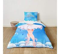 Morbuy Kids Girls Boys Bedding Set Princess Prince Pattern, Junior/Toddler/Cot Bed Duvet Cover Set With Pillowcase for Single Bed - Soft Microfiber Easy Care (120x150cm,Ballet skirt)