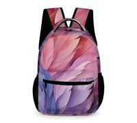 Morbuy Kids School Backpack, 3D Feather Pattern Children School Bags Schoolbag for Girl Boy School Bag Teenage Bookbag 20L Casual Travel Daypack Backpack Rucksack Lightweight (Pink Feather)