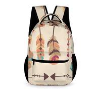 Morbuy Kids School Backpack, 3D Feather Pattern Children School Bags Schoolbag for Girl Boy School Bag Teenage Bookbag 20L Casual Travel Daypack Backpack Rucksack Lightweight (Bohemia Style)