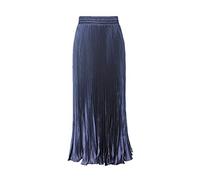 Morbuy Long Skirts for Women Metallic Luster Elastic Waist Organ Skirt High Waist Maxi Pleated Skirt. (Dark Blue)