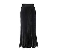 Morbuy Long Skirts for Women Metallic Luster Elastic Waist Organ Skirt High Waist Maxi Pleated Skirt. (Black)