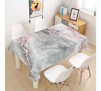 Morbuy Marble Tablecloths Rectangular Table Cloth Waterproof Wipeable Stain-Resistant Oil-Proof Printed Table Cover for Home Dining Garden Party (Gray Pink,140x180cm)