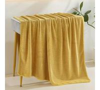 Morbuy Massage Bed Blanket, Microfibre Beauty Bed Cover Without Face Hole Soft Washable SPA Massage Table Face Towel Suitable for Salons SPA and Therapists (Blankets 120x210cm,Yellow)