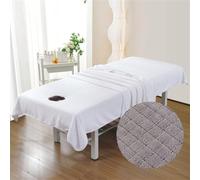 Morbuy Massage Bed Cover Sheet, Cotton Beauty bed cover with Face Hole Soft Washable SPA Massage Table Face Towel Suitable for SPA Salons, Therapists (White,200x100cm)