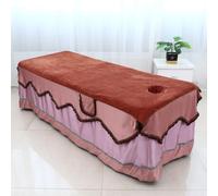 Morbuy Massage Bed Cover with Face Hole, Beauty Bed Cover Sheet, Washable Soft Absorbent Towel Suitable for SPA Massage Table Lashbed, Salons SPA Therapists (Coffee Brown,100x200cm)