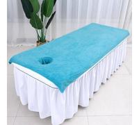 Morbuy Massage Bed Cover with Face Hole, Beauty Bed Cover Sheet, Washable Soft Absorbent Towel Suitable for SPA Massage Table Lashbed, Salons SPA Therapists (Lake Blue,100x200cm)