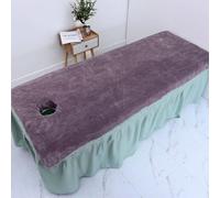 Morbuy Massage Bed Cover with Face Hole, Beauty Bed Cover Sheet, Washable Soft Absorbent Towel Suitable for SPA Massage Table Lashbed, Salons SPA Therapists (Gray Purple,100x200cm)