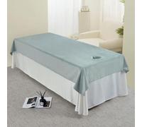 Morbuy Massage Bed Cover with Face Hole, Super Soft Beauty Bed Cover Sheet, Washable Soft Absorbent Towel, Suitable for SPA Massage Table Lashbed, Salons SPA Therapists (Green,230x120cm)