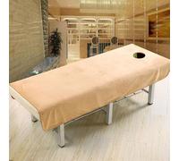 Morbuy Massage Bed Cover with Face Hole, Super Soft Beauty Bed Cover Sheet, Washable Soft Absorbent Towel, Suitable for SPA Massage Table Lashbed, Salons SPA Therapists (Beige,230x120cm)
