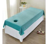 Morbuy Massage Bed Cover with Face Hole, Super Soft Beauty Bed Cover Sheet, Washable Soft Absorbent Towel, Suitable for SPA Massage Table Lashbed, Salons SPA Therapists (Green,230x100cm)