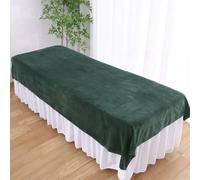 Morbuy Massage Bed Cover Without Face Hole, Extra Thick Beauty Bed Cover Sheet, Washable Soft Absorbent Towel, Suitable for Bath SPA Massage Table Lashbed, Salons SPA Therapists (Dark Green,120x200cm)